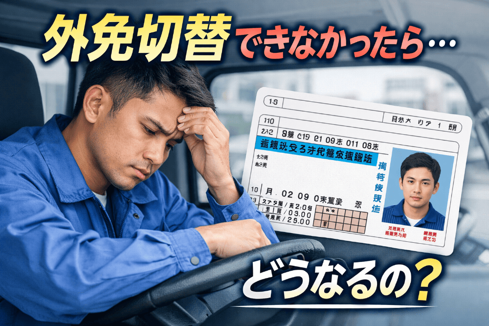 在留資格：外免切替ができなかった場合どうなりますか？特定技能トラック運送業│運送業で外国人雇用（自動車運送業分野）