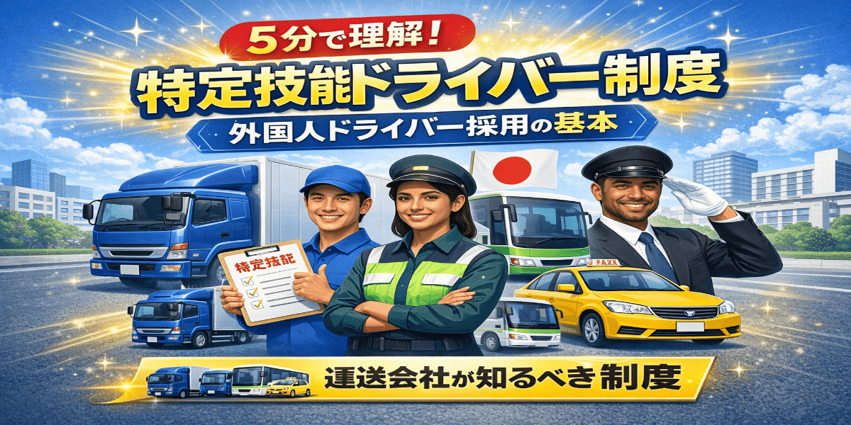 特定技能外国人ドライバー制度とは｜自動車運送業分野の仕組みと要件を解説