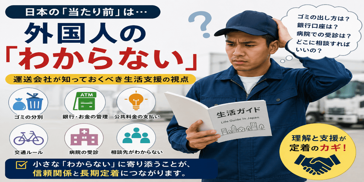 日本の「当たり前」は外国人の「わからない」｜運送会社が知っておくべき生活支援の重要性│特定技能（自動車運送業分野）