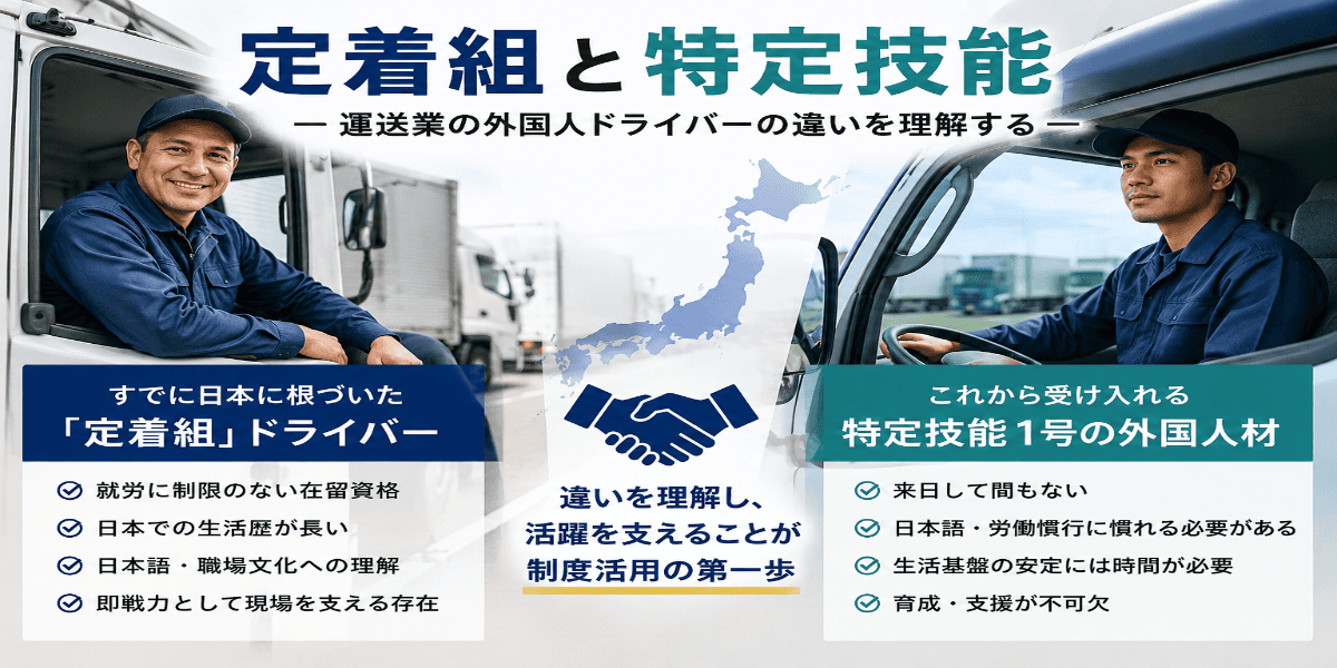 特定技能外国人ドライバーと定着組外国人材の違い｜運送業の外国人雇用│特定技能（自動車運送業分野）